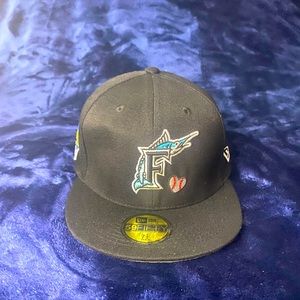 New Era 59FIFTY Retro MLB Florida Marlins fitted Baseball hat Cap sz 7 1/2